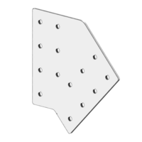 41-135-0 ALUMINUM PROFILE STAIR CONNECTING PLATE<br>45 DEGREE PLATE FOR 45MM X 180MM PROFILE